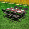 7Pcs Rattan Foldable Garden Outdoor Picnic Camping Table & 6 Chairs Set UK