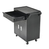 Black Steel Tool Trolley Cabinet with Wheels Workshop Storage Chest Carrier Cart