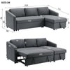 Corner Sofa Bed Pull-Out Sleeper Bed L-Shape Sofa Left/Right Hand Chaise Storage