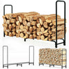 Large Capacity 8ft Firewood Rack Outdoor Patio Fireplace Log Storage Rack Holder
