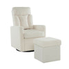 Swivel Chair with Ottoman Footrest Stool Armchair Single Padded Seat Sofa BT