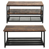 Industrial Rustic Wood Coffee Table Storage Display Shelf Console Table TV Stand