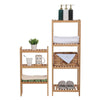 Removable 7 Tier Book Shelf Unit Bamboo Bookcase Bathroom Storage Rack Display