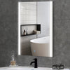 White Bathroom Mirror Wall Mounted 3 Colors LED Lights Touch Switch Anti-fog