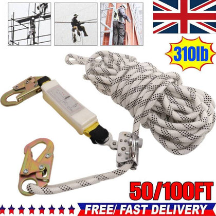 Scaffolders Height Safety Fall Restraint Protection Rope Lanyard With Hook UK