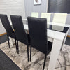 Dining Table Set and 6 4 black white Leather chairs kitchen table set of 4 or 6