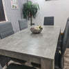 Grey Dining Table and 6 chairs wood stone grey effect kitchen dining set for 6