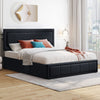 OTTOMAN STORAGE GAS LIFT DOUBLE OR KING SIZE LEATHER BED + MEMORY FOAM MATTRESS