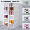 12x Clear Plastic Shoe Storage Boxes Drawer Stackable Foldable Durable Organiser