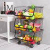 Large Stackable Metal Wire Basket Trolley Rack Kitchen Fruit Vegetable Storages