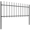 Garden Fence with Spear Steel 13.6x0.8 m Black R5K2