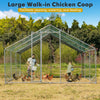 6X3M Spire-Shaped Chicken Coop Galvanized Metal Rabbit Hutch Walk-in Dog Pen Run