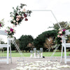 White Wedding Arch Frame Metal Hexagonal Free Standing Flower Balloon Backdrop