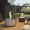 Bio Ethanol Burner Tabletop Black/Sliver Fireplace Glass Burner Fire Bioethanol