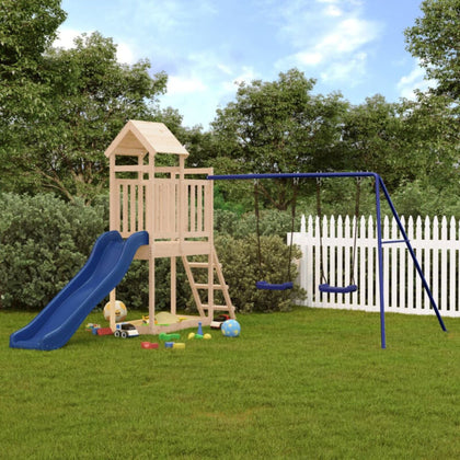 Playhouse with Slide Swings Solid Wood Pine M5E1