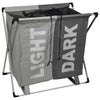 Large 3 Section Laundry Basket Washing Clothes Bag Hamper Folding Organiser Rack