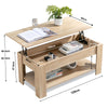 Coffee Table With Storage Lift Top Up Drawer Shelf Wooden Living Room Furniture