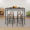 Industrial 5 Pieces Dining Table Chair Set Bar Table and 4 Stools Set Kitchen