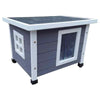 @Pet Outdoor Cat House Wood D171 Pet Kennel Shelter Kitten Cabin Pet House @Pet