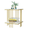 55cm Tall Coffee Table End Side Table Golden Pole Legs Support Desk Nightstand