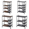 Rolling Kitchen Cart Storage Trolley Shelves & Basket Cookware Stand Holder Rack