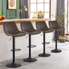 2 Faux Leather Bar Stools Breakfast Stools Gas Lift Swivel CLIPOP New Brown Grey