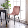 Set of 2 Velvet Dining Chairs Soft Padded Seat Metal Legs Modern Office Kitchen
