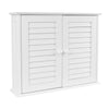 Bathroom Wall Cabinet with Double Shutter Door Hanging Storage Organiser White