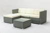 Rattan Garden Furniture Outdoor 5pcs Patio Sofa Set chairs Table (Rupert Grey)