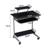PC Computer Desk Writing Study Table Office Home Workstation on Wheels Furniture