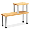 2 Tier Bamboo Storage Shelf Kitchen Bathroom Organiser Free Standing Two Method