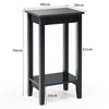 2 PCS Versatile 2-Tier Tall Side Table End Table Narrow Beside Storage Table