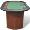 10 Player Casino Poker Table Desk Dealer Area with Removable Chip Tray Home Game