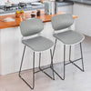 2Pcs High Bar Stools Metal Plastic Restaurant Hotel Counter Stools Island Chairs