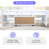 Modern TV Cabinet Unit Stand w/ LED Strip Remote Control Storage Drawer Shelf UK