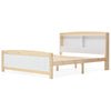 Kids Bed 4FT6 Double Size Bed Solid Pine Wooden Bed Frame w/Storage Headboard NS