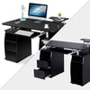 Computer Desk Home Office Workstation with 2 Drawers & Storage Compartments