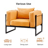 Single Faux Leather Sofa Brown Armchair Metal Legs Living Room Office Modern