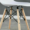 New White Eiffel Style Breakfast Dining Chair Seat Wooden Leg Home Office Garden