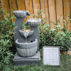 Garden Water Feature Fountain LED Light Outdoor Statue Decor Solar Powered Pump