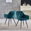Modern Dining Chairs Velvet Padded Seat Metal Legs Kitchen Chair Home Office 1