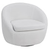 Teddy Velvet Single Sofa Swivel Tub Round Back Armchair White Leisure Chair