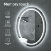 Large Oval Wall LED Bathroom Mirror Dimmable Vanity Mirror Backlit+Front-