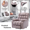 Electric Power Lift Riser Recliner Chair Fabric Heat & Massage Armchair Beige