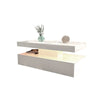 Modern High Gloss White Wood Coffee Table for Living Room RGB LED Lights