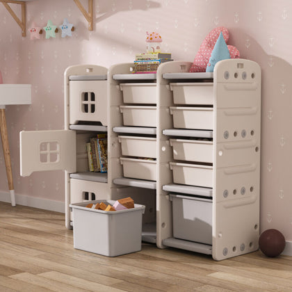 Kids Children's Playroom Toy Storage Cabinet Bookcase Removable Chest Drawer Box