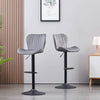 2x Bar Stools Kitchen Breakfast Chairs Gas Lift Swivel Faux Leather Velvet Chair