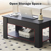 Wooden Coffee Table With Lift Up Top Storage Area and Magazine Shelf