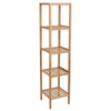 Modern 5 Tiers Storage Rack Shelving Bookcase Bamboo Books Plant Shelf Home