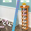 7 Tier Shoe Rack Vertical Wooden Organizer Storage Stand Hallway Shoes Tower